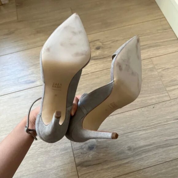 Zara Suede Pointed Stiletto Heels EUR 37 - Picture 4 of 5